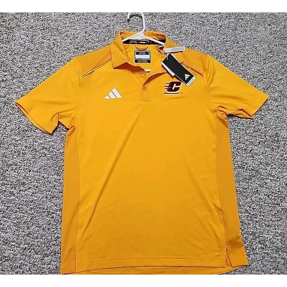 Central Michigan Mens Small Adidas Golf Polo‎ Performance Team Issued NWT